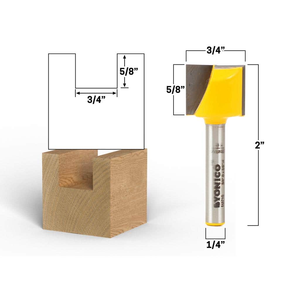 Yonico Bottom Cleaning 3/4 in. Dia. 1/4 in. Shank Carbide Tipped Router Bit (2)