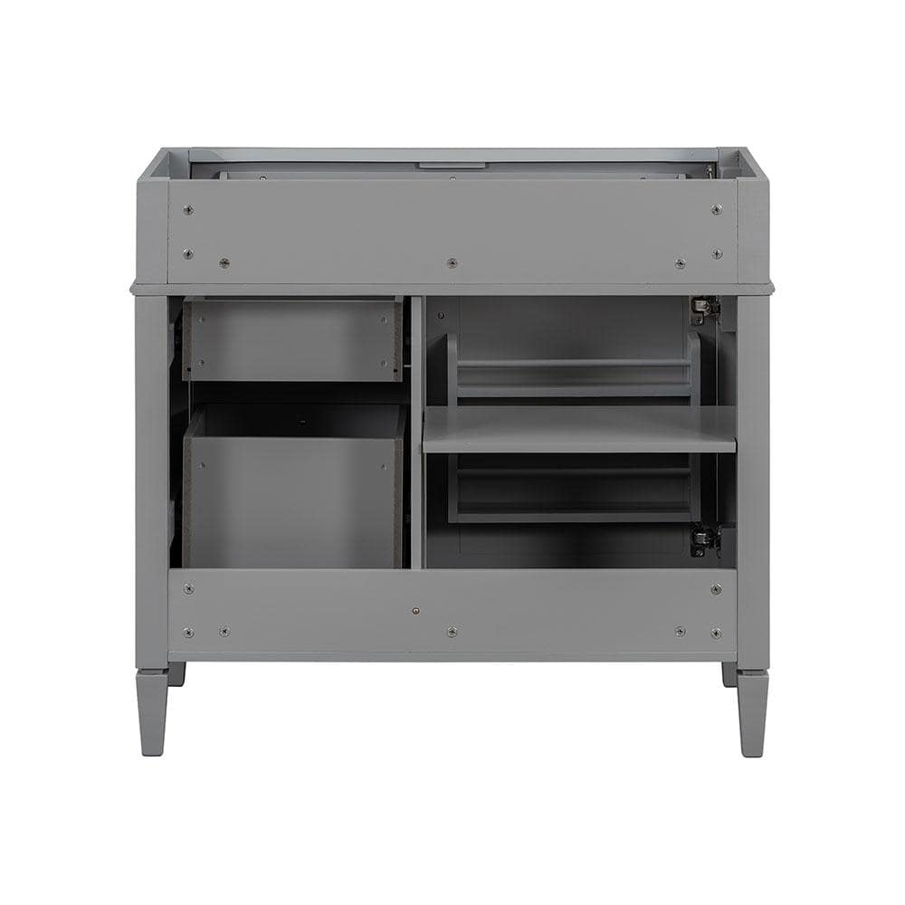 Adrinfly W 18 in. D 33 in. H Bath Vanity Cabinet without Top with 2 Drawers & Tip-Out Drawer (Cabinet Only) (4)