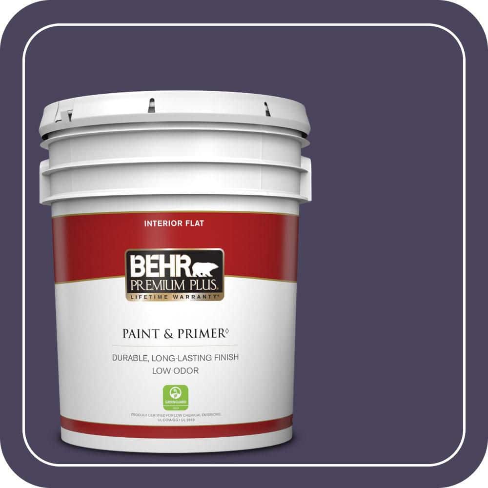 BEHR PREMIUM PLUS 5 gal. #S-H-640 Purple Blanket Flat Low Odor Interior Paint & Primer
