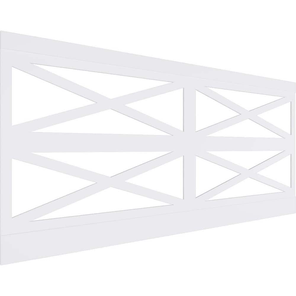 Ekena Millwork 44 in. H x 94-1/2 in. W 28.92 sq. ft. Farmhouse Fence PVC Wainscot Paneling Kit (1)