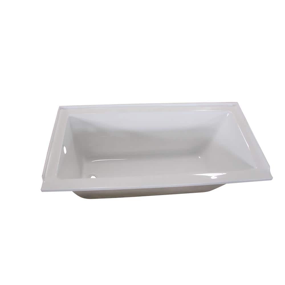 Aqua Eden Carisa 5 ft. Acrylic Rectangular Drop-in Left-Hand Drain Bathtub in White (2)