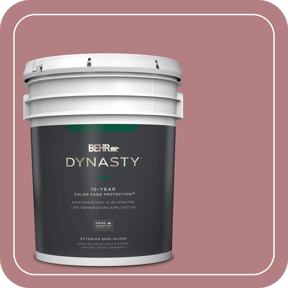 BEHR DYNASTY 5 gal. #T14-15 Minuet Rose Semi-Gloss Enamel Exterior Stain-Blocking Paint & Primer