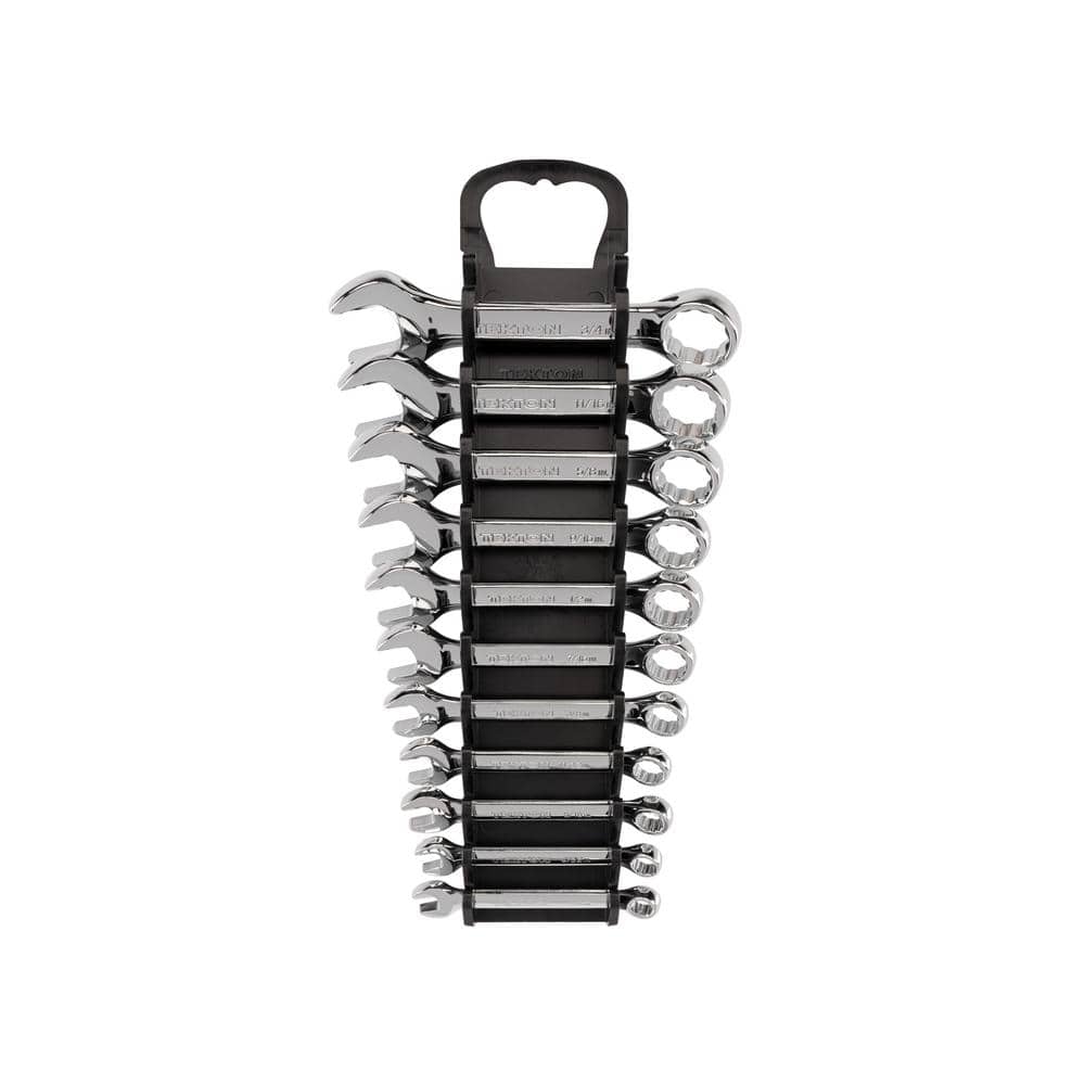 TEKTON 1/4-3/4 in. Stubby Combination Wrench Set with Holder (1)