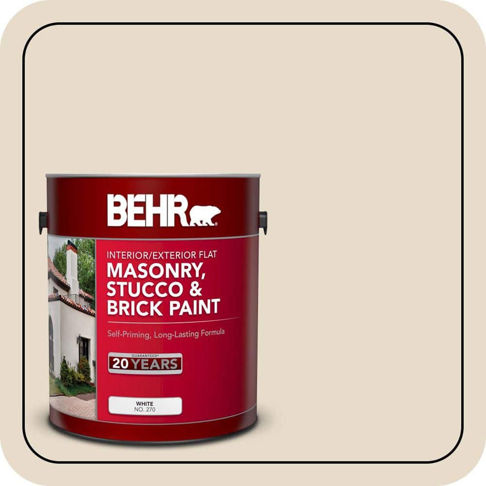 BEHR 1 gal. #OR-W08 Coco Malt Flat Masonry, Stucco and Brick Interior/Exterior Paint (1)