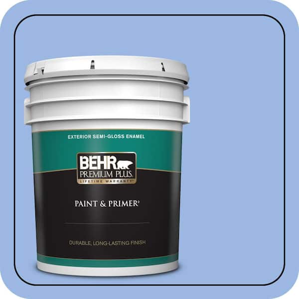 BEHR PREMIUM PLUS 5 gal. #P530-3 Honest Semi-Gloss Enamel Exterior Paint & Primer (2)