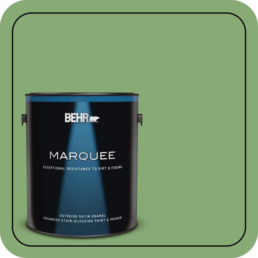 BEHR MARQUEE 1 gal. #440D-5 Pesto Satin Enamel Exterior Paint & Primer