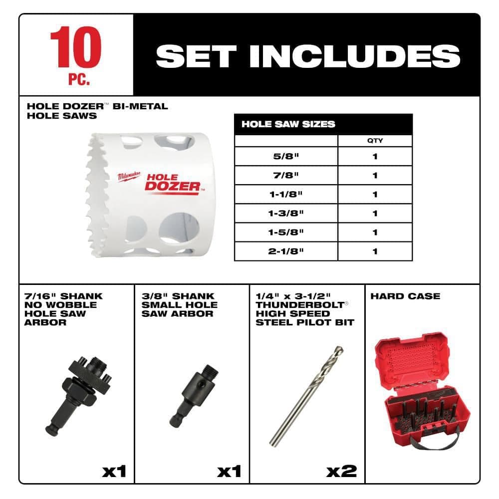 Milwaukee 10 PC HOLE DOZER HVAC Hole Saw Kit (2)