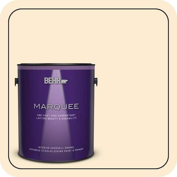 BEHR MARQUEE 1 gal. #OR-W04 Nice Cream Eggshell Enamel Interior Paint & Primer (2)