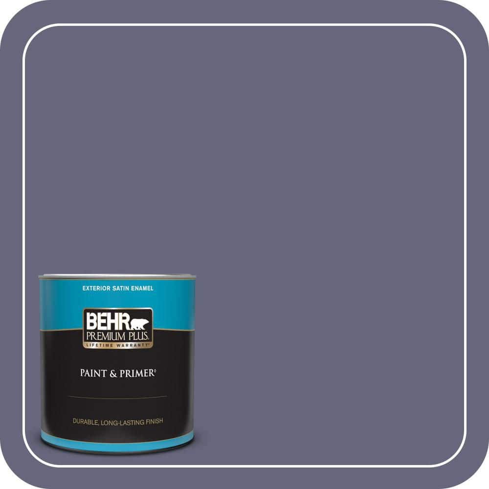 BEHR PREMIUM PLUS 1 qt. #640F-6 Enchanted Evening Satin Enamel Exterior Paint & Primer