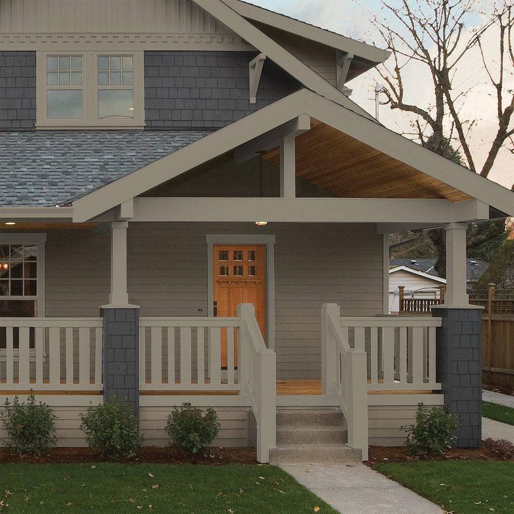 Glidden Premium 1-gal. PPG1025-5 Dark Ash Semi-Gloss Exterior Latex Paint (4)