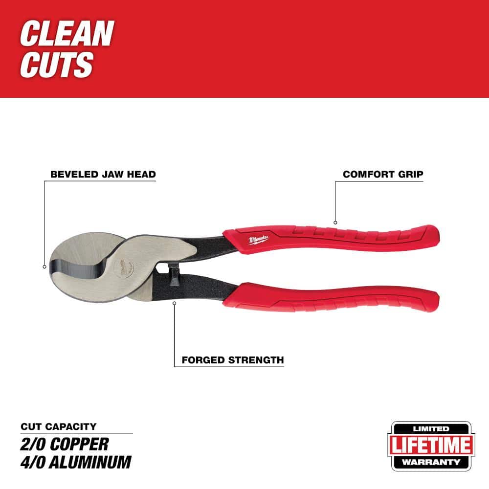 Milwaukee 10 in. Cable Cutting Pliers (2)