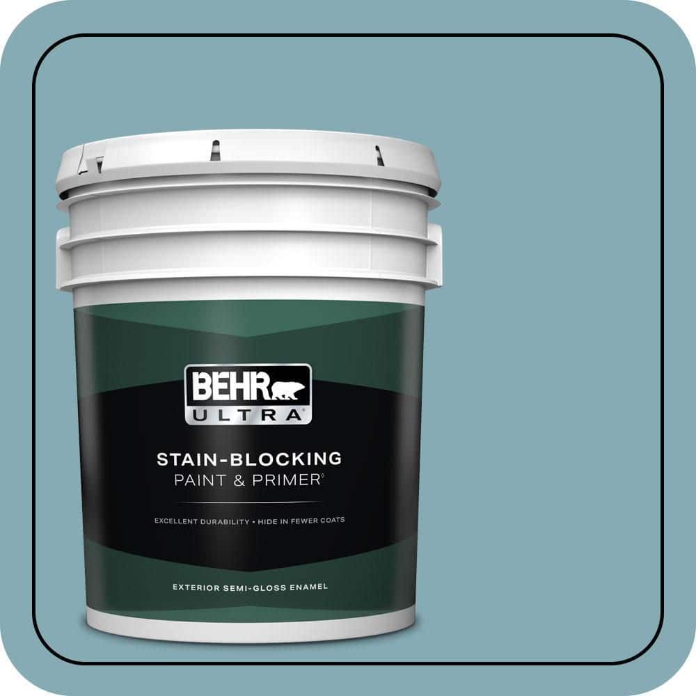 BEHR ULTRA 5 gal. #S450-4 Crashing Waves Semi-Gloss Enamel Exterior Paint & Primer