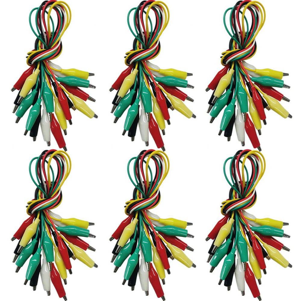 Yichuhaoxi Premium Alligator Clips Electrical 21.7 in. Test Leads Jumper Wires Crocodile Probes Multicolor 60-Pack (1)