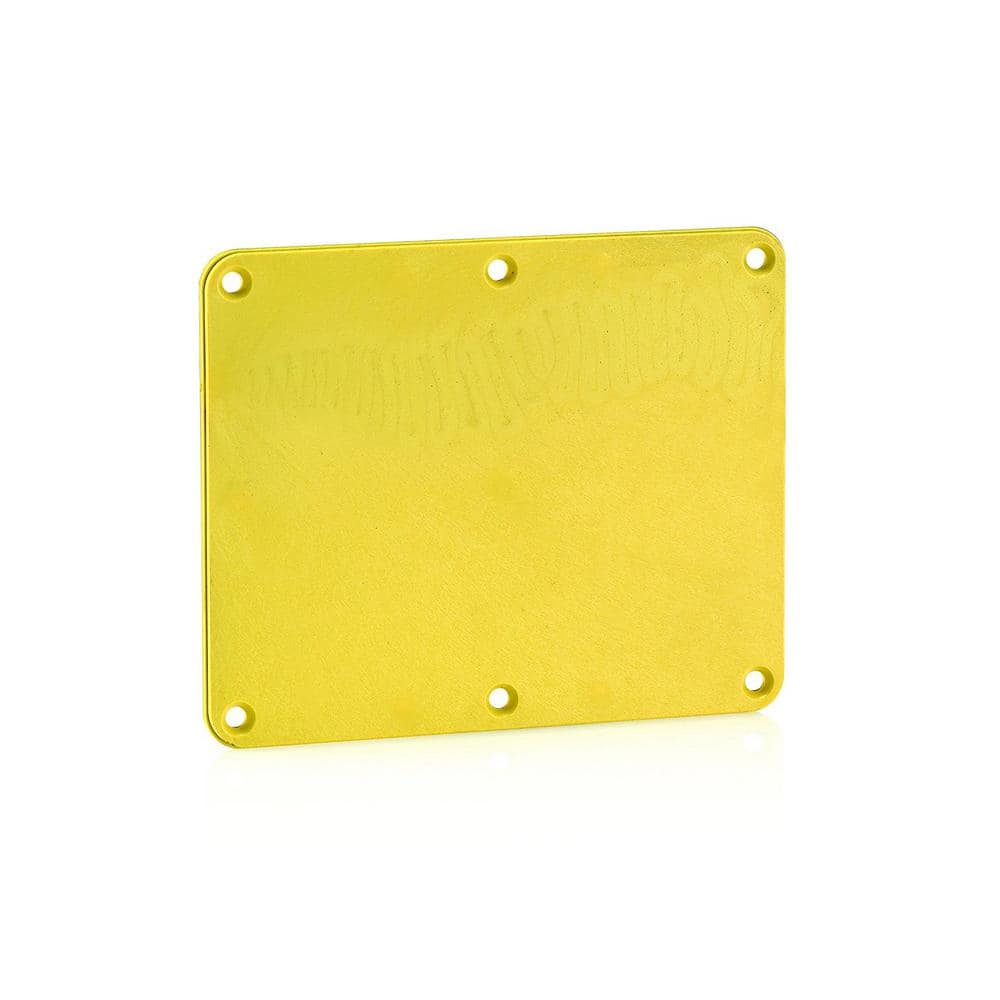 Leviton 2-Gang Blank Coverplate for Temporary Power Portable Outlet Box, Yellow 3265-Y (1)