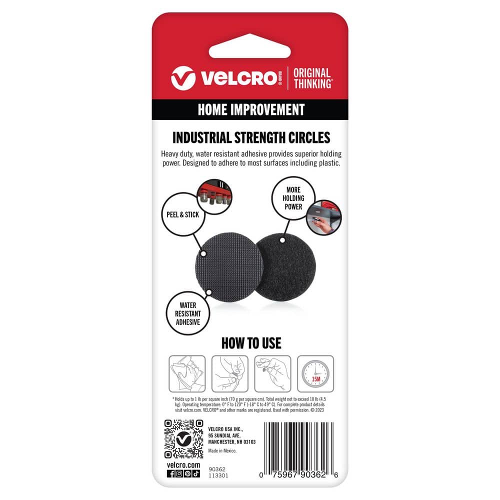 VELCRO 1-7/8 in. Industrial Strength Black Coins (4-Pack) (3)