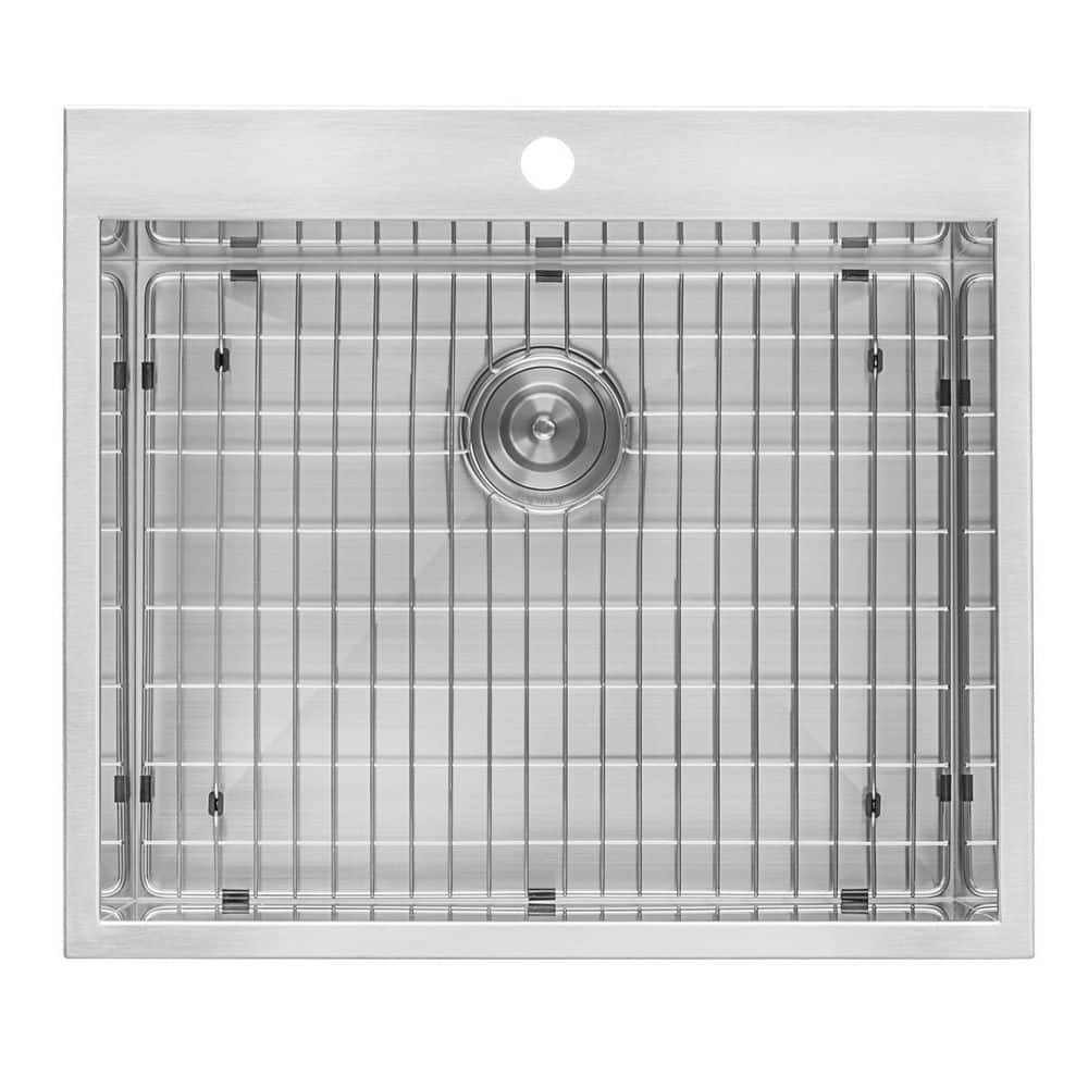 Ruvati Forma 25 in. Drop-in Topmount Single Bowl 16-Gauge Stainless Steel Laundry Utility Sink with 1 Hole (3)