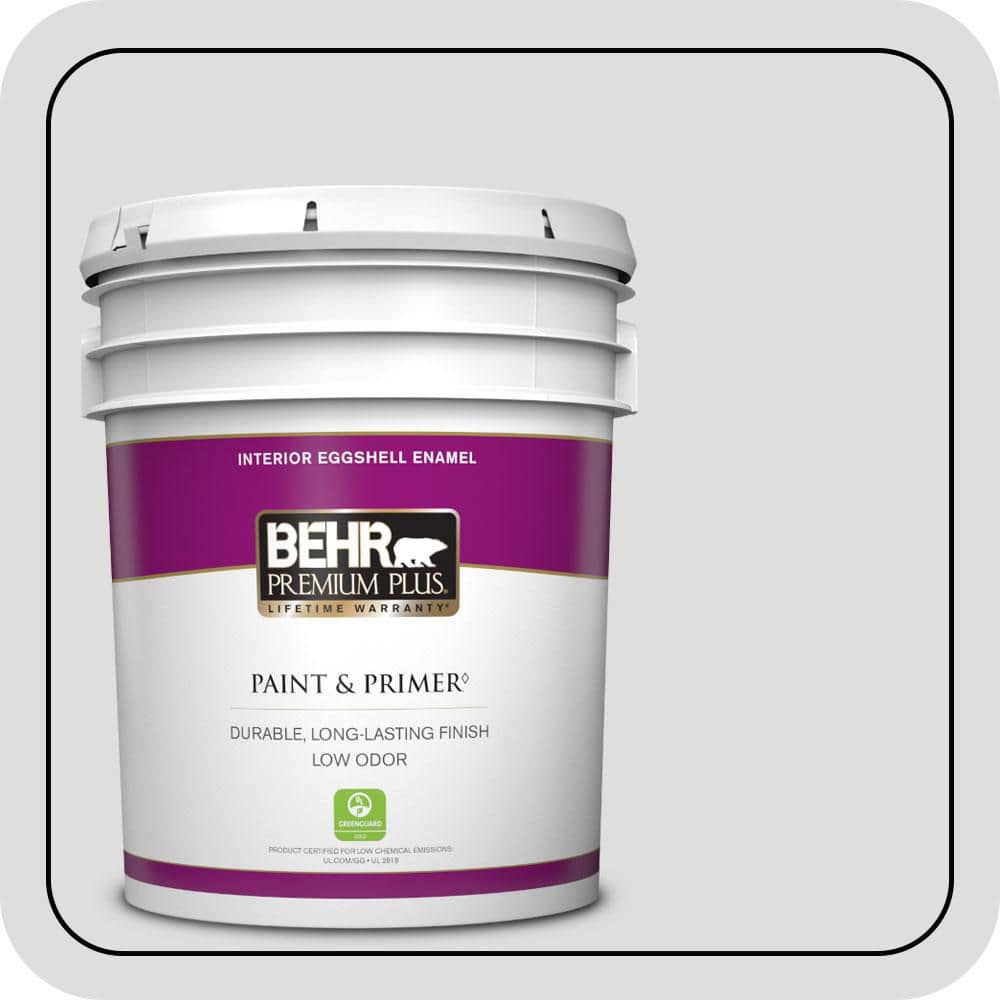 BEHR PREMIUM PLUS 5 gal. #MQ3-55 White Lie Eggshell Enamel Low Odor Interior Paint & Primer