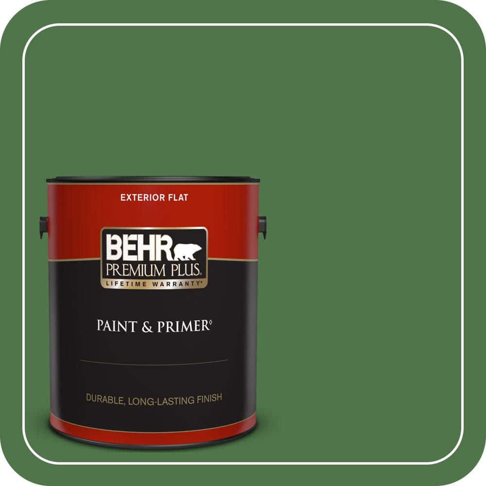 BEHR PREMIUM PLUS 1 gal. #MQ4-49 Emerald Forest Flat Exterior Paint & Primer