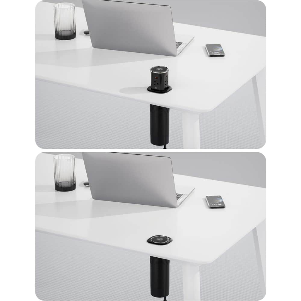 OBJLGEV 9-Outlet 4-Ports USB-A 2-Ports USB-C Surge Protector with 15-Watt Wireless Charger Tamper Resistant Pop Up (2)