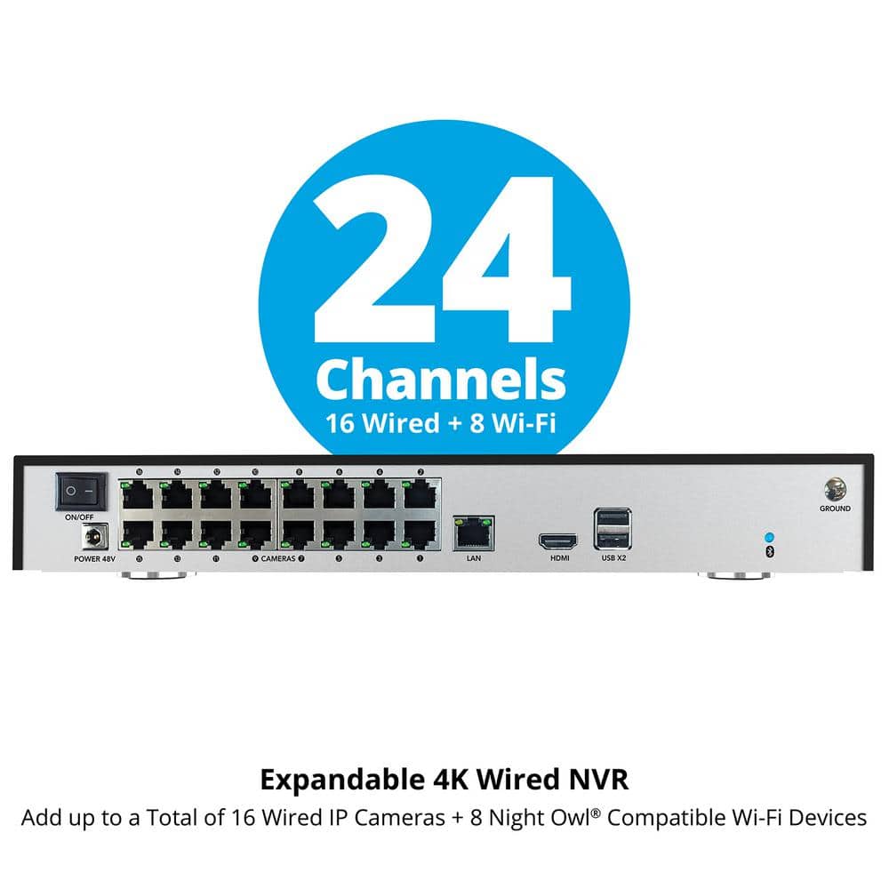 Night Owl 24-Channel 4K 4TB Smart NVR Security Camera System with 10-Wired IP Spotlight Cameras with 2-Way Audio (3)