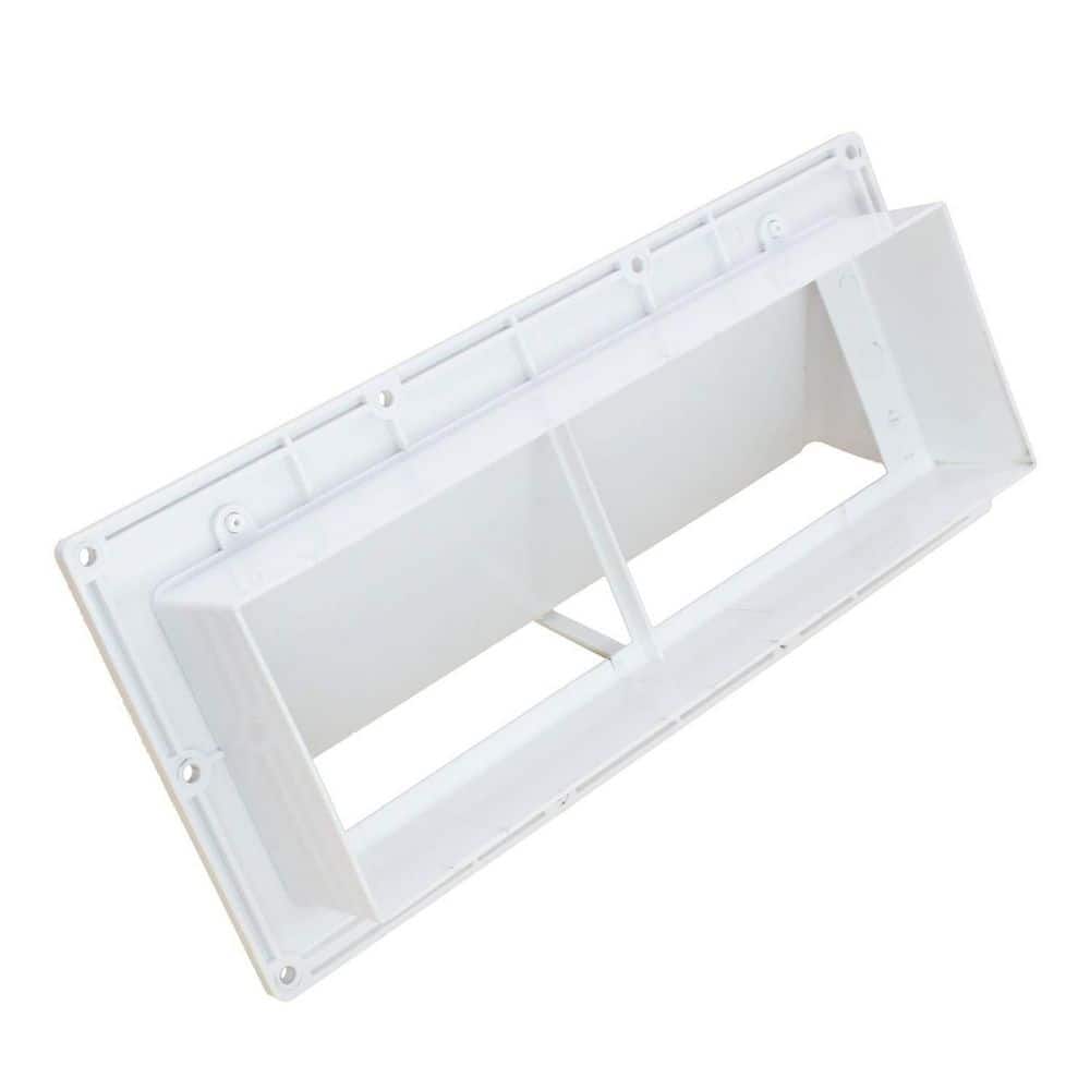 Laybus 10.3 in. x 3.5 in. White Plastic RV Range Hood Exhaust Vent Cover, Outside Damper for Motorhome Trailer Camper (2)