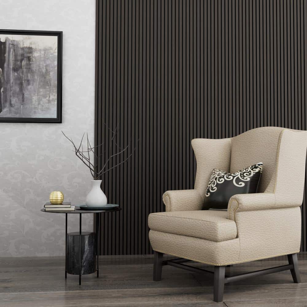 ARK DESIGN 4.6 in. x 4.7 in. x 0.875 in. Black Walnut Style Square Edge MDF Decorative Acoustic Wall Panel (Sample/0.15 Sq. Ft.) (3)