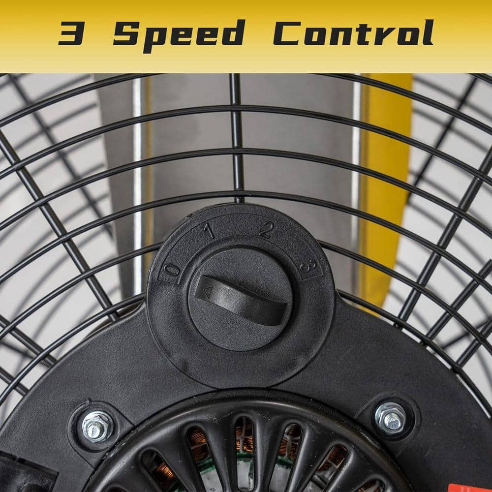 MELEZOOM 24 in. 8800 CFM High Velocity Industrial Drum Fan in Yellow, 3-Speed Heavy-Duty Fan for Warehouse and Basement (3)