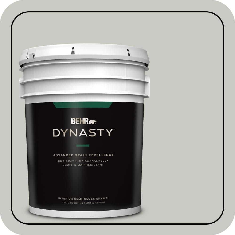 BEHR DYNASTY 5 gal. #N380-2 Heath Gray Semi-Gloss Enamel Interior Stain-Blocking Paint & Primer