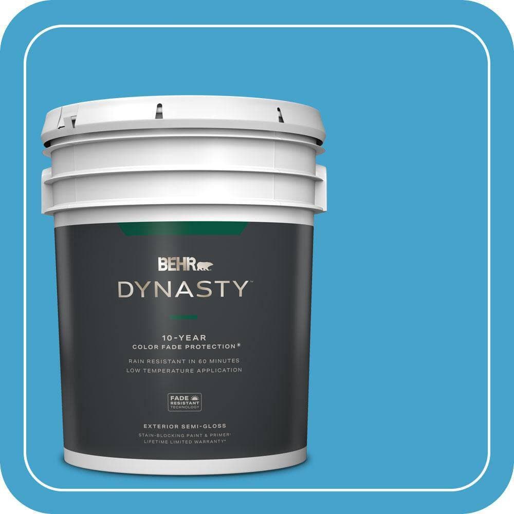 BEHR DYNASTY 5 gal. #540B-6 Sea Ridge Semi-Gloss Enamel Exterior Stain-Blocking Paint & Primer