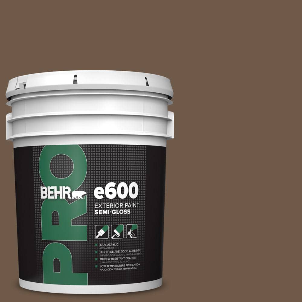 BEHR PRO 5 gal. #N230-7 Rustic Tobacco Semi-Gloss Acrylic Exterior Paint