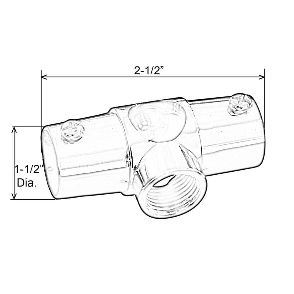 Barclay Products Brass Wall Tee for 4150 Shower Rod (2)
