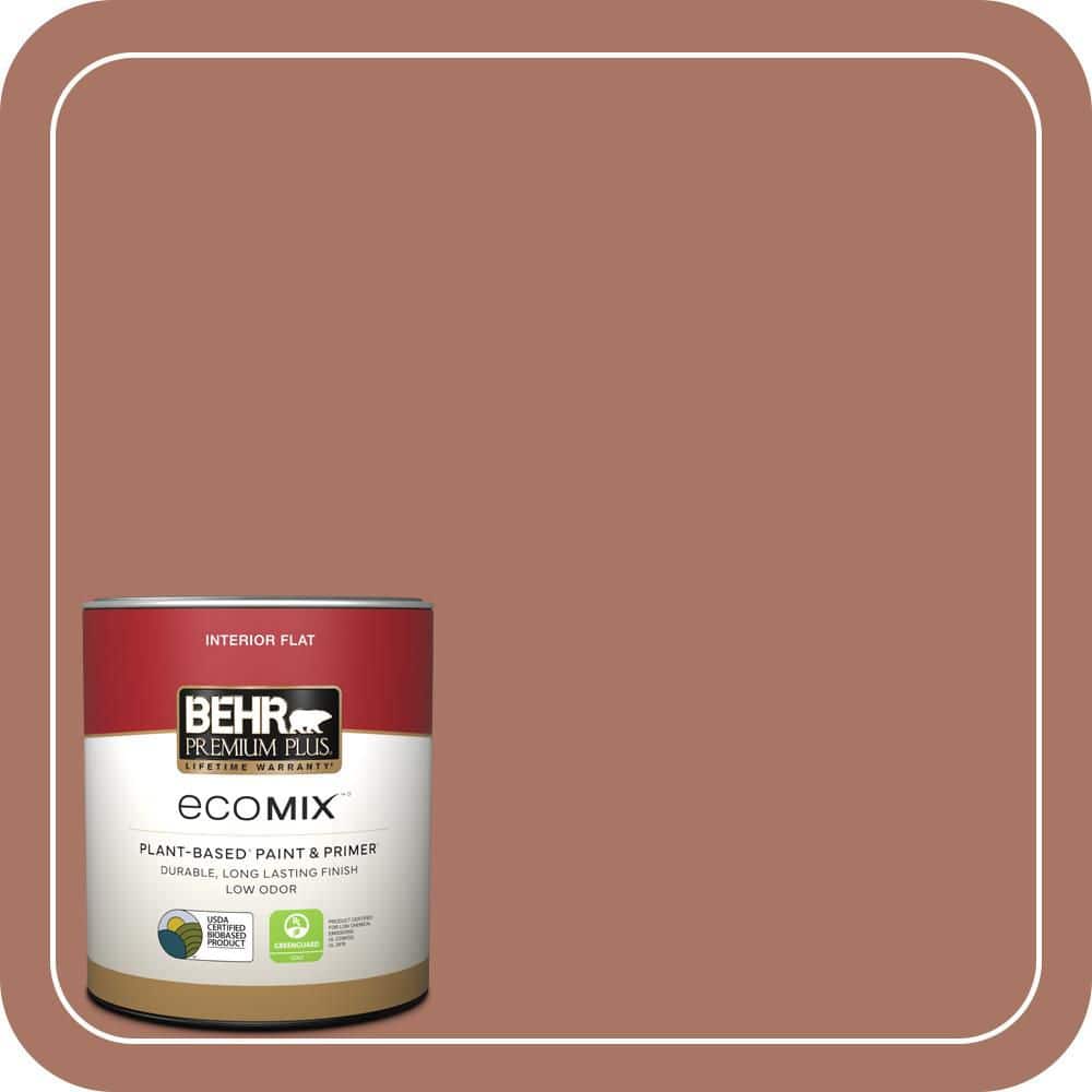 BEHR PREMIUM PLUS 1 qt. #MQ1-60 Sienna Flat EcoMix Plant-Based Interior Paint & Primer (1)