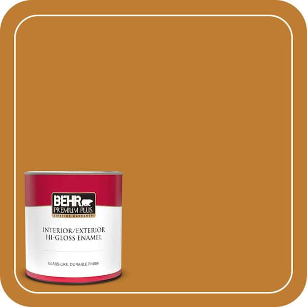 BEHR PREMIUM PLUS 1 qt. #S-H-310 Autumn Fest Hi-Gloss Enamel Interior/Exterior Paint & Primer (2)