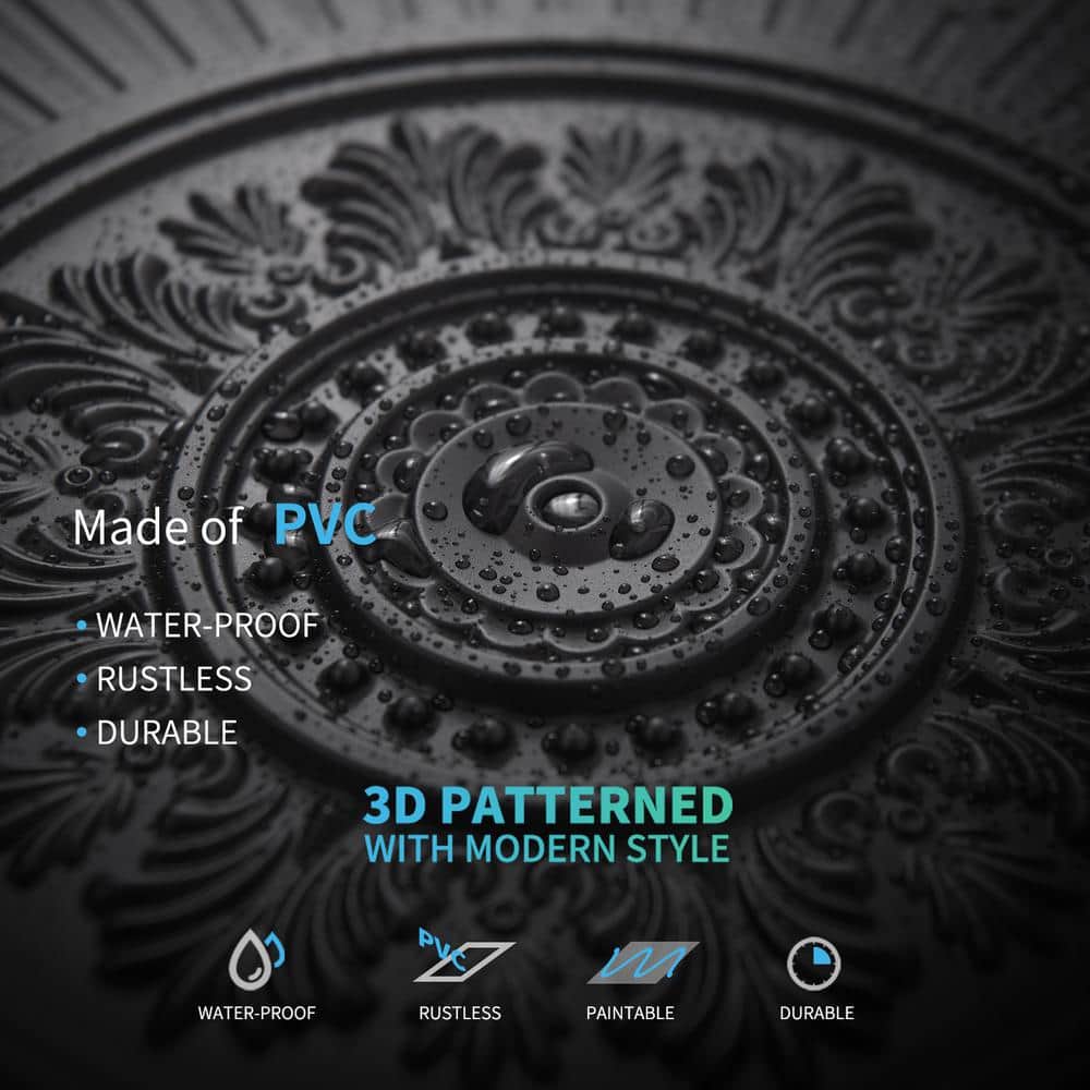 Art3dwallpanels Black 2 ft. x 2 ft. Decorative Drop Ceiling Tile, 12 Tiles (48 sq. ft./Case) (3)