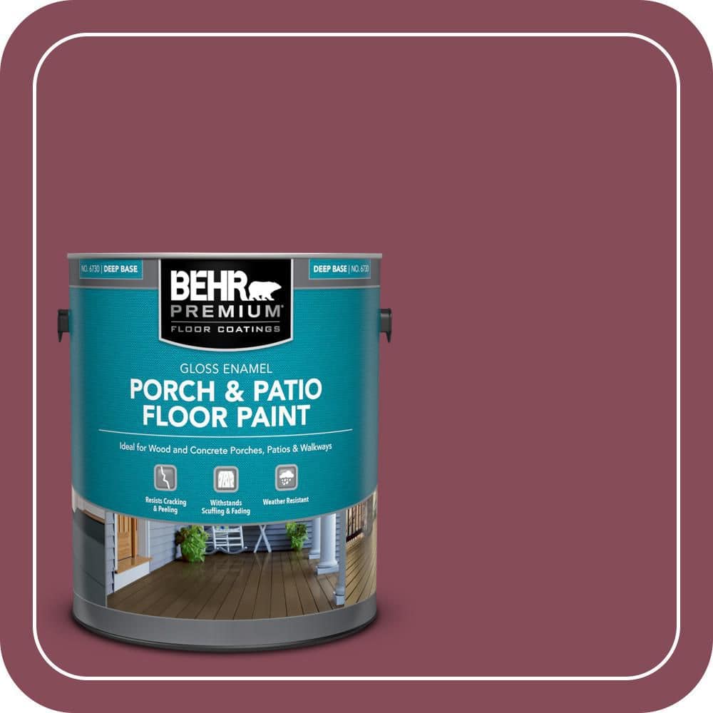 BEHR PREMIUM 1 gal. #MQ1-02 Wine Not Gloss Enamel Interior/Exterior Porch and Patio Floor Paint