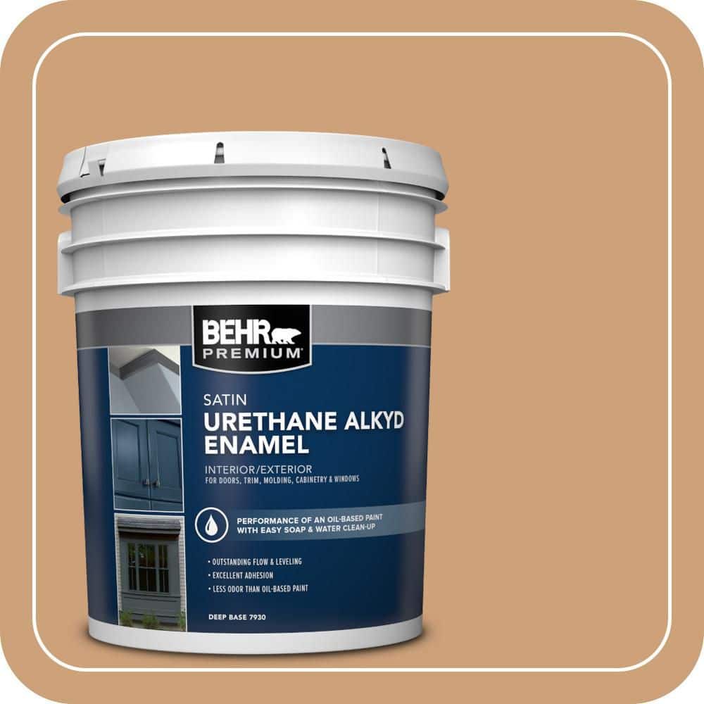 BEHR PREMIUM 5 gal. #PPU4-16 Kenya Urethane Alkyd Satin Enamel Interior/Exterior Paint