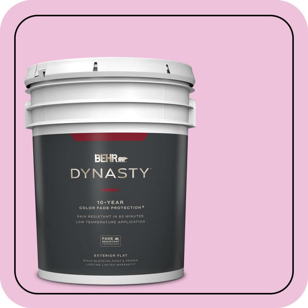 BEHR DYNASTY 5 gal. #P120-1 Starlet Pink Flat Exterior Stain-Blocking Paint & Primer