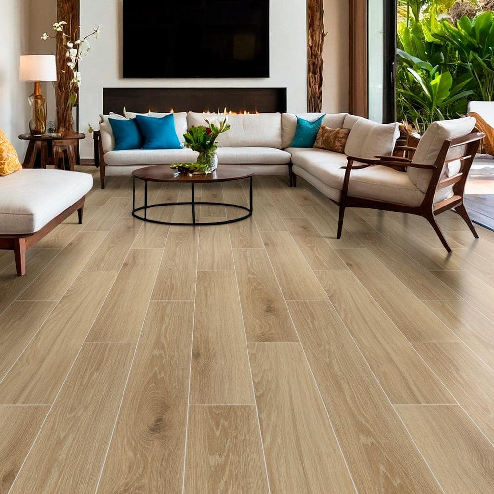 MSI Modena Natural Beige 9 in. x 47 in. Matte Porcelain Wood Look Floor and Wall Tile (3 sq. ft./Each) (3)