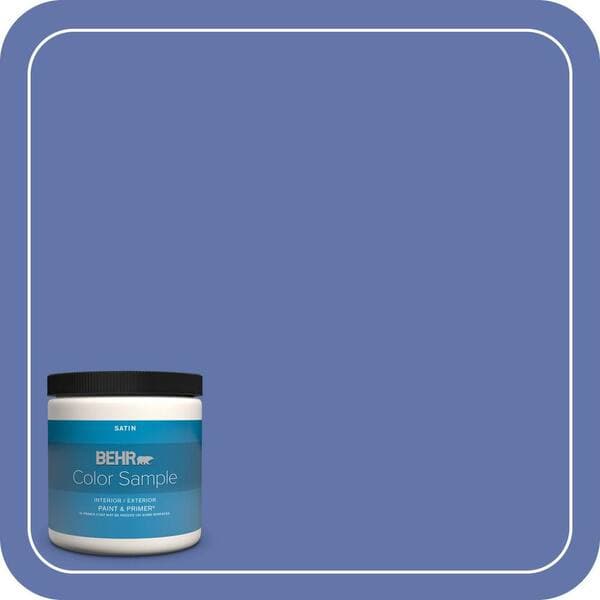 BEHR PREMIUM PLUS 8 oz. #600B-6 Sudden Sapphire Satin Enamel Interior/Exterior Paint & Primer Color Sample (2)