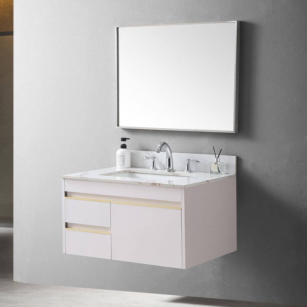 Boosicavelly 31 in. undermount Sink Basin Ceramic Bathroom Sink in White (3)