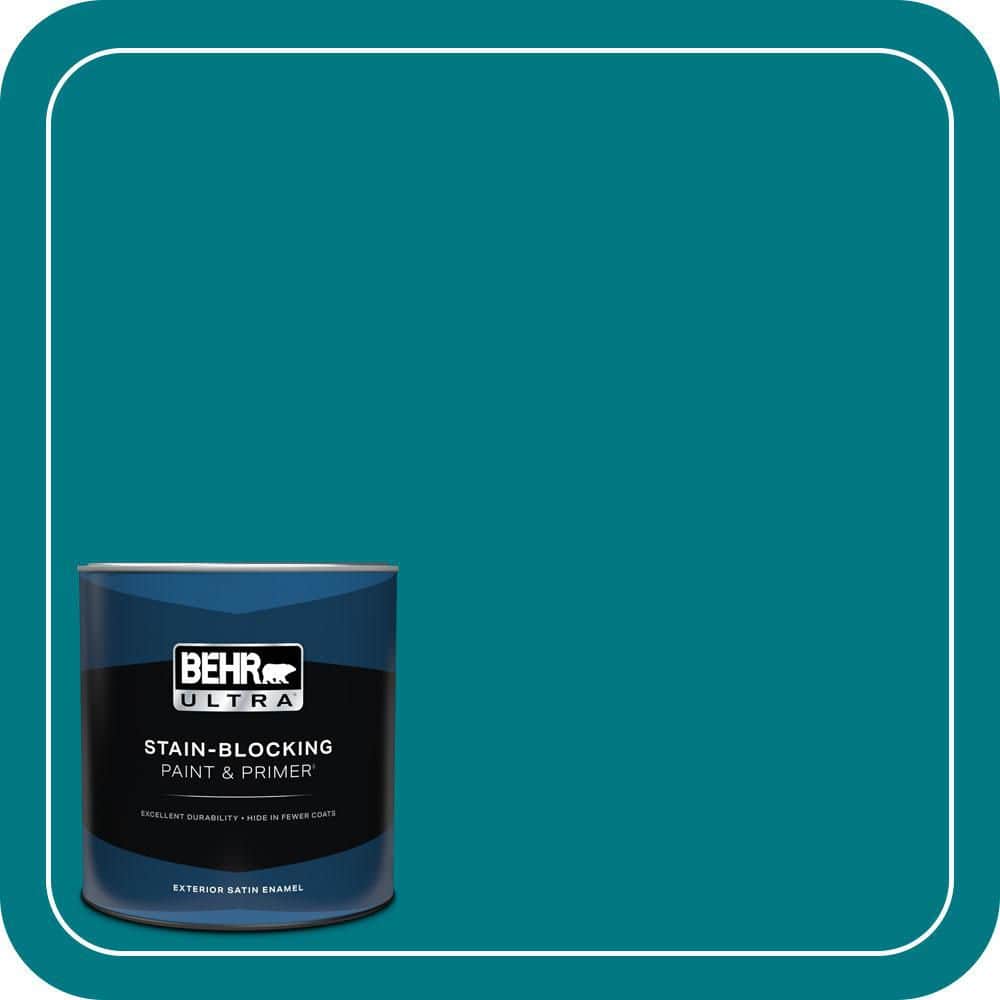BEHR ULTRA 1 qt. #P470-7 The Real Teal Satin Enamel Exterior Paint & Primer