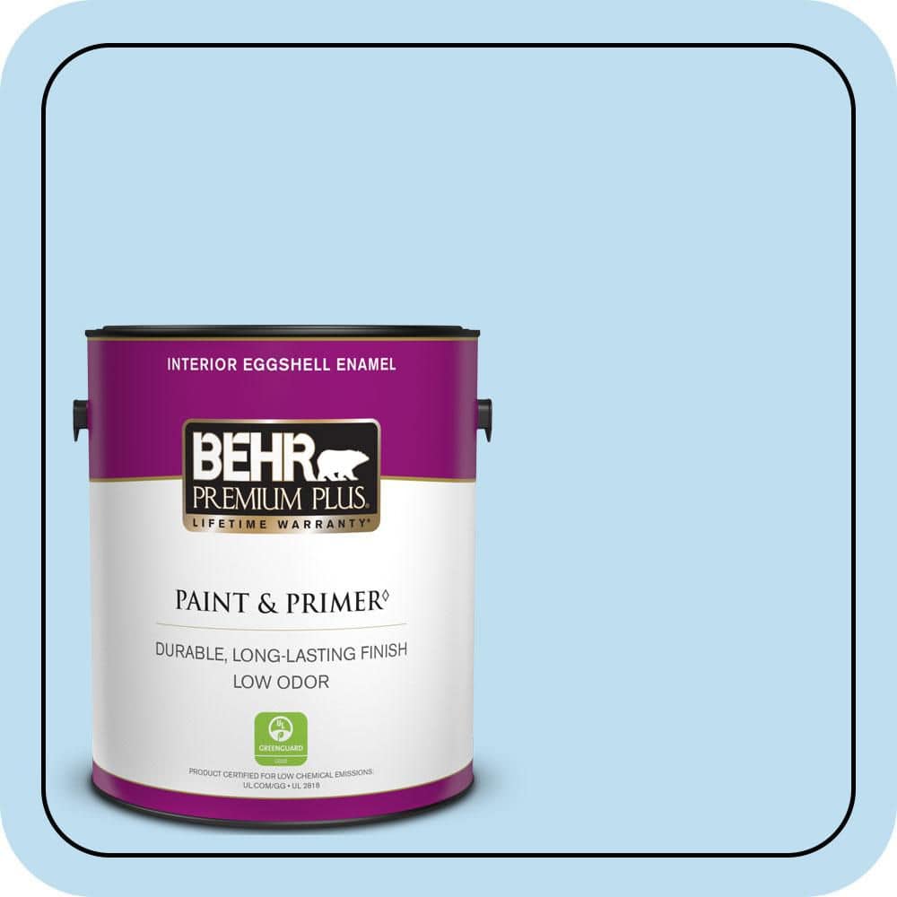 BEHR PREMIUM PLUS 1 gal. #550A-2 Tropical Pool Eggshell Enamel Low Odor Interior Paint & Primer (1)