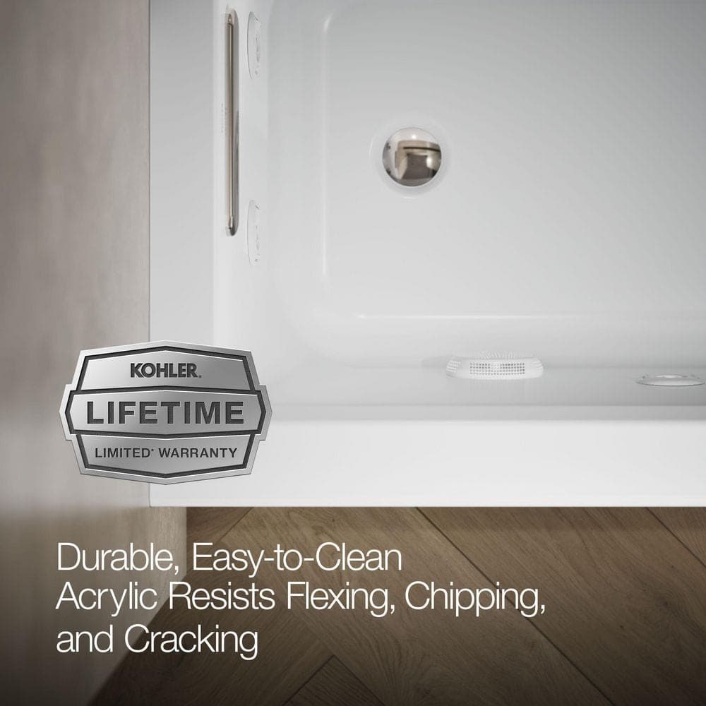 KOHLER Archer 60 in. x 30 in. Whirlpool Bathtub with Left Drain in White (3)