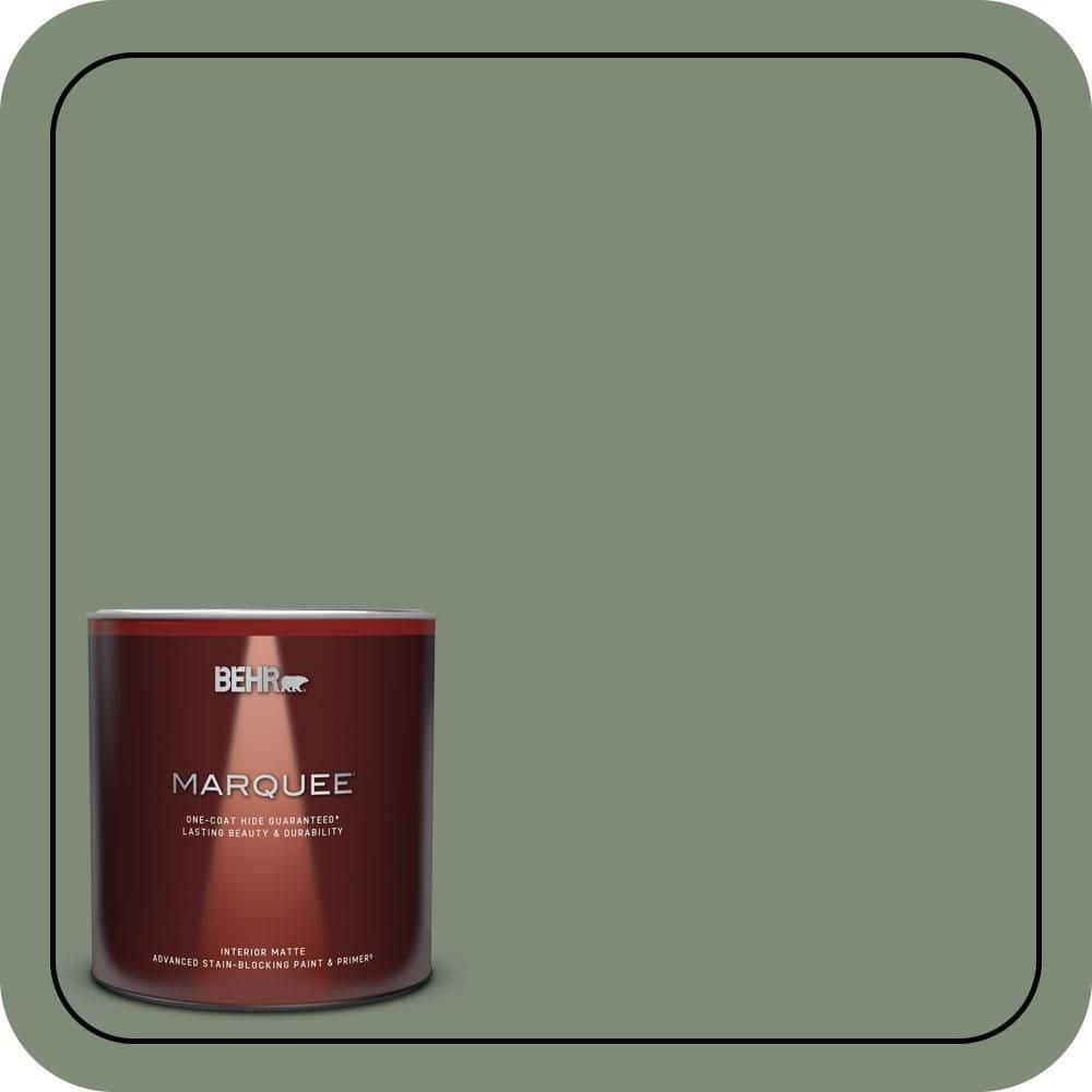 BEHR MARQUEE 1 Qt. #N400-5 Thai Basil One-Coat Hide Matte Interior Paint & Primer (1)