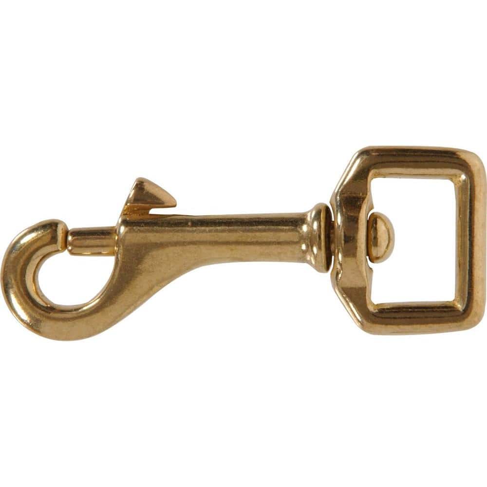 The Hillman Group 1/2 in. x 2-7/8 in. Bolt Snap with Strap Swivel Eye in Solid Brass (10-Pack)