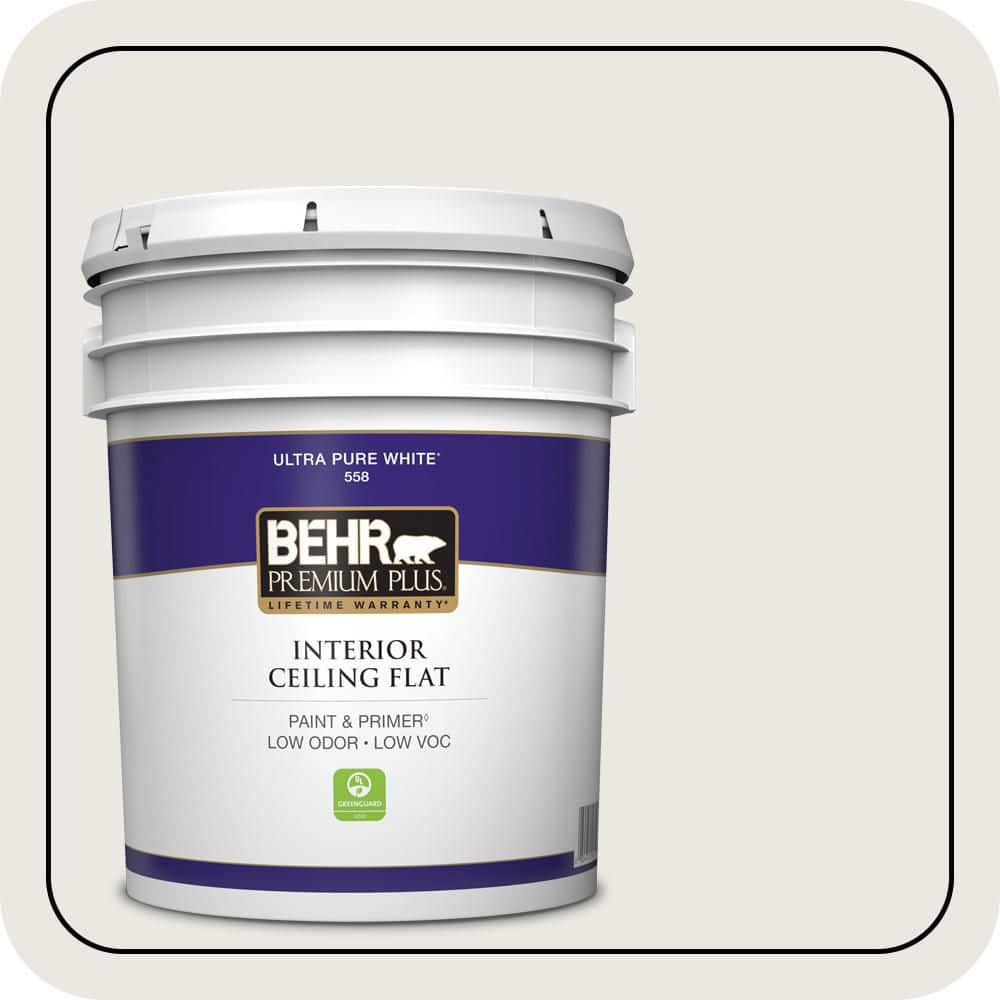 BEHR PREMIUM PLUS 5 gal. #BWC-30 Diamonds Therapy Ceiling Flat Interior Paint & Primer (1)
