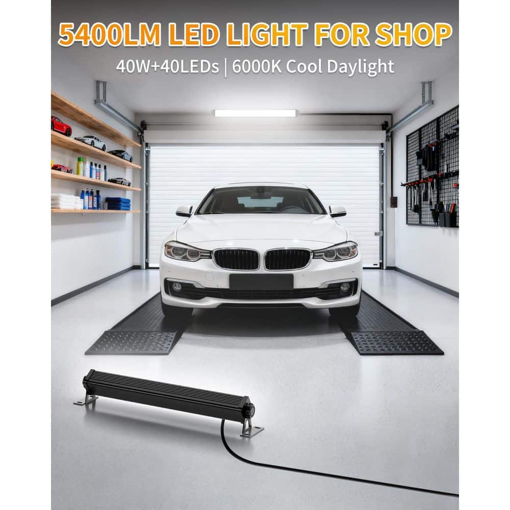 Unbranded 120 Volt 5400 Lumen LED Shop Light Plug-In Garage Work Light Energy Saving 6000K Daylight with 6.6 ft. Cord, 2 Pack (3)