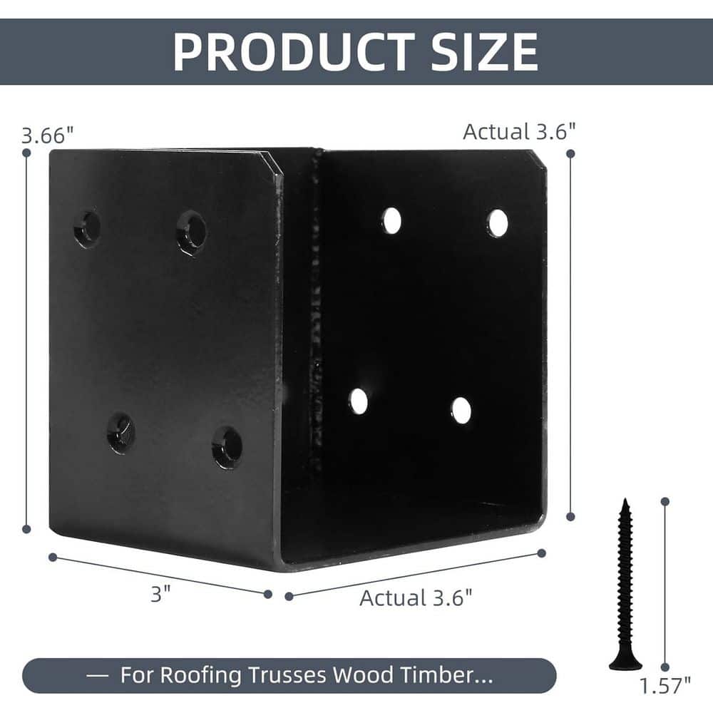 Afoxsos 8-Pieces Heavy Duty Carbon Steel Deck Railing Brackets Connectors for 4 x 4 4 x 6 Wood Post Joist Hanger Black (2)