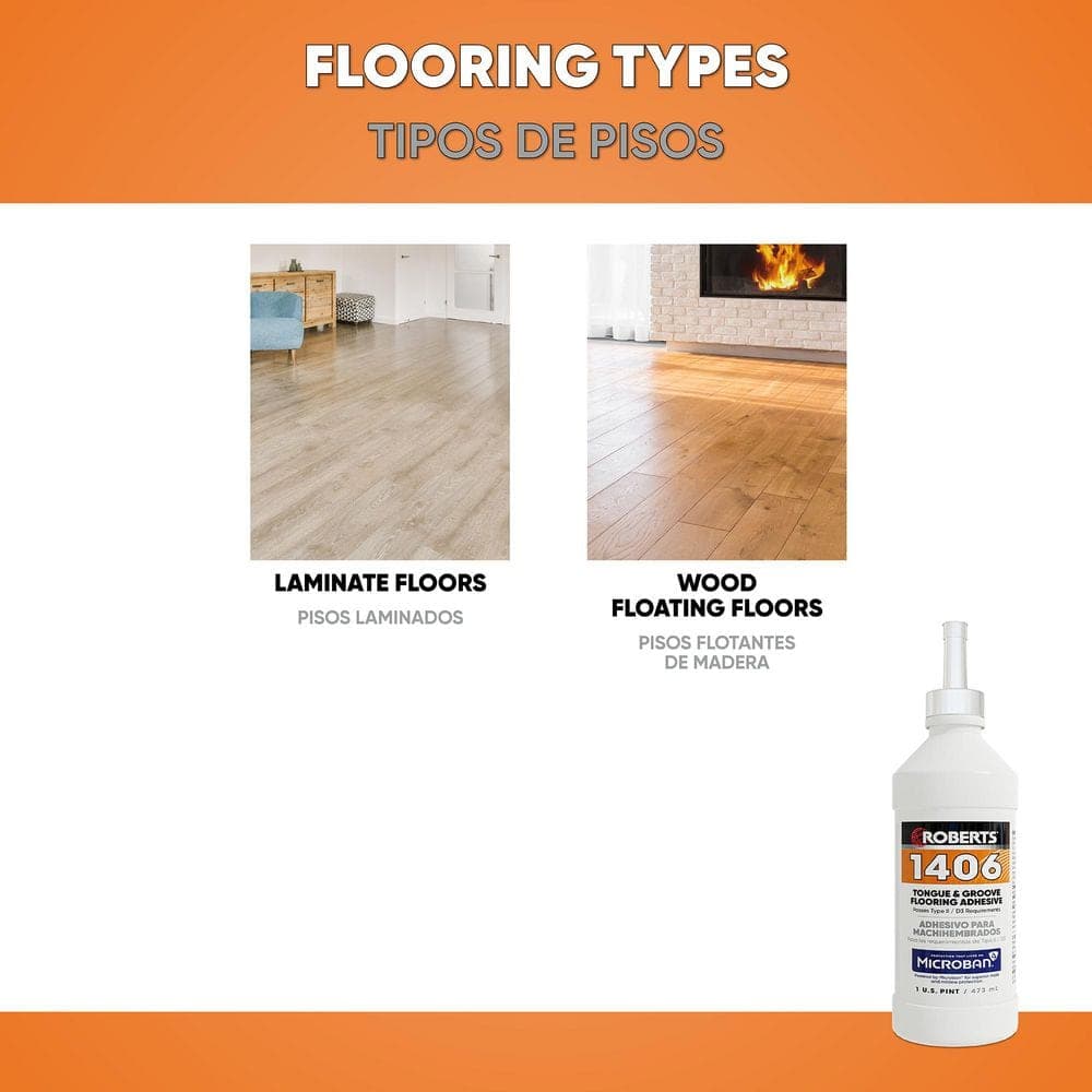 ROBERTS Beige 1-Pint (0.5 qt.) Tongue and Groove Laminate and Wood Floor Adhesive (4)
