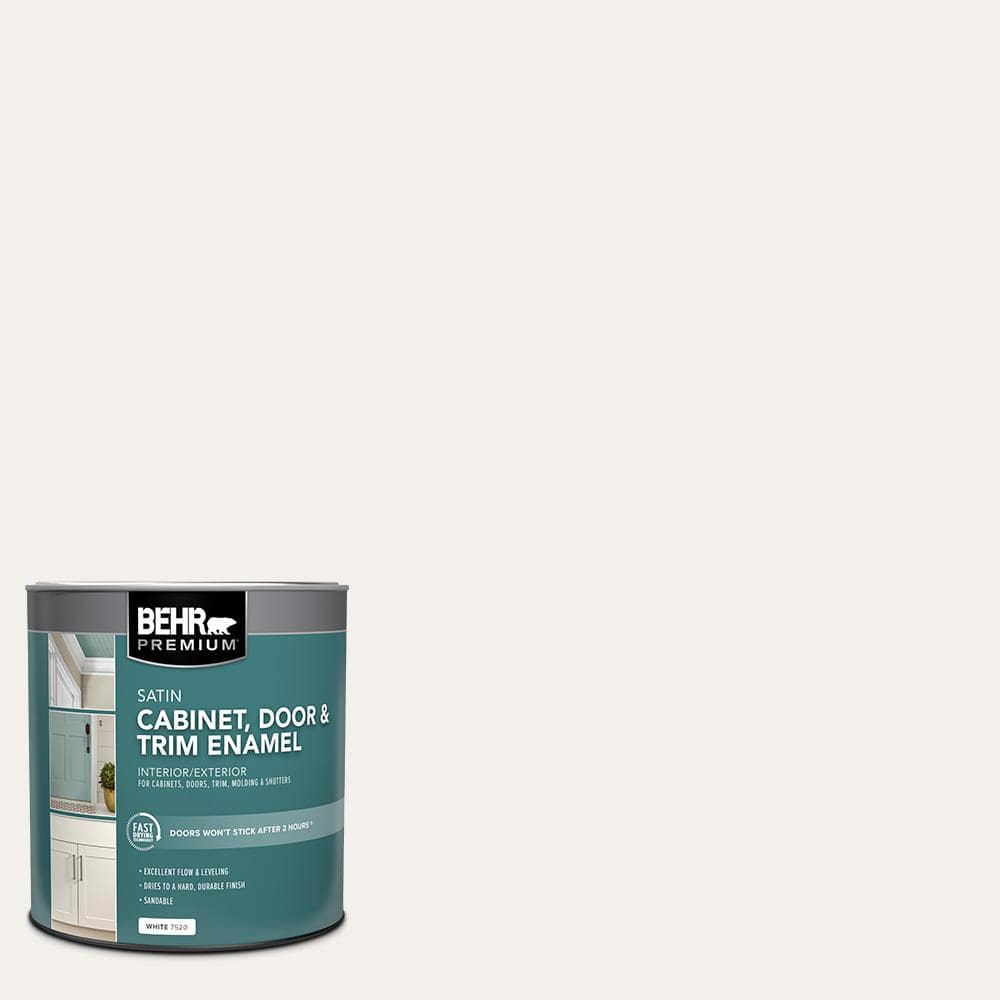 BEHR PREMIUM 1 qt. #HDC-MD-06 Nano White Satin Enamel Interior/Exterior Cabinet, Door & Trim Paint (1)